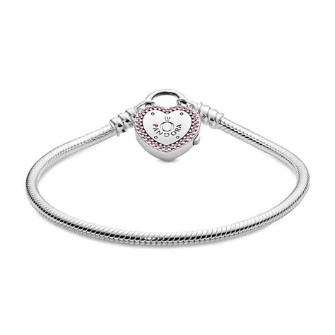 pandora bracelet with heart lock.